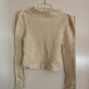 Tildon White Knit Cropped Sweater